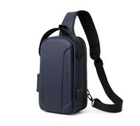 FANDARE Anti-Diebstahl Brusttasche Herren Crossbody Umhängetasche für Stadt 180-Grad-Öffnung Sling Bag Urban Wasserdichtes Messenger-Bags Schultertaschen mit USB für Reise Schule Bodybag Blau