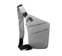 FANDARE Anti-Diebstahl Brusttasche Herren Sling Crossbody Pack Umhängetaschen Schultertasche Bauchtasche Crossover Rucksack Daypacks für Männer Outdoor Reisen Camping Wanderrucksäcke Grau