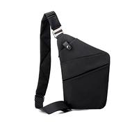 FANDARE Anti-Diebstahl Brusttasche Herren Sling Crossbody Pack Umhängetaschen Schultertasche Bauchtasche Crossover Rucksack Daypacks für Männer Outdoor Reisen Camping WanderrucksäckeSchwarz
