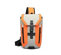 FANDARE Anti-Theft Brusttasche Sling Bag mit USB Schultertasche Herren Grosse Kapazität Crossover Bag Umhängetasche für Schule Outdoorsport Wandern Radfahren Bergsteigen Reisen Polyester Orange