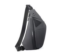 FANDARE Ausbaufähig Brustasche Herren Sport Sling Crossbody Bag Damen Umhängetasche Wasserdichtes PU Leder Messenger-Bags Schultertaschen für Reise Schule Wandern BodybagGrau Links