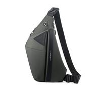 FANDARE Ausbaufähig Brustasche Herren Sport Sling Crossbody Bag Damen Umhängetasche Wasserdichtes PU Leder Messenger-Bags Schultertaschen für Reise Schule Wandern Bodybag Grün rechts