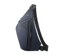 FANDARE Ausbaufähig Brustasche Herren Sport Sling Crossbody Bag Damen Umhängetasche Wasserdichtes PU Leder Messenger-Bags Schultertaschen für Reise Schule Wandern Bodybag Blau rechts