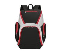 FANDARE Basketball Rucksack Fußballtasche Schulrucksack Turnbeutel Daypack Schulrucksack Schulranzen für Volleyball, Basketball, Stadion und Strand Sportbeutel Schwarz Rot
