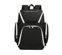 FANDARE Basketball Rucksack Fußballtasche Schulrucksack Turnbeutel Daypack Schulrucksack Schulranzen für Volleyball, Basketball, Stadion und Strand Sportbeutel Schwarz-Weiss