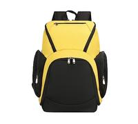 FANDARE Basketball Rucksack Fußballtasche Schulrucksack Turnbeutel Daypack Schulrucksack Schulranzen für Volleyball, Basketball, Stadion und Strand Sportbeutel Schwarz Gelb