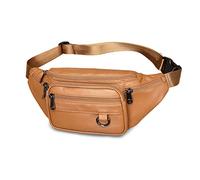 FANDARE Bauchtasche Brusttasche Gürteltasche Hüfttasche Sport Leder Sling Bag Damen Umhängetaschen Herren Schultertasche Wasserresistent Crossover Daypacks für Outdoor Reisen Crossbody Pack Braun B