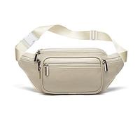 FANDARE Bauchtasche Brusttasche Gürteltasche Hüfttasche Sport Leder Sling Bag Damen Umhängetaschen Herren Schultertasche Wasserresistent Crossover Daypacks für Outdoor Reisen Crossbody Pack Weiss A