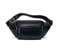 FANDARE Bauchtasche Brusttasche Gürteltasche Hüfttasche Sport Leder Sling Bag Damen Umhängetaschen Herren Schultertasche Wasserresistent Crossover Daypacks für Outdoor Reisen Crossbody Pack Schwarz A