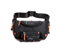 FANDARE Beiläufig Brusttasche Sling Bag Outdoorsport Bauchtasche Schultertasche Herren Grosse Kapazität Crossover Bag Umhängetasche für Schule Wandern Radfahren Bergsteigen Reisen Nylon Schwarz