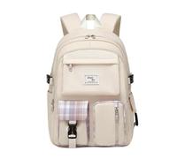 FANDARE Beiläufig Rucksack Schulrucksack Schulranzen Daypacks mit 15.6 Zoll Laptopfach Schultaschen Mädchen Junge Schultaschen für Universität Reisen Freizeit Arbeit Wasserdichtes Polyester Weiß