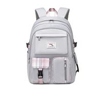 FANDARE Beiläufig Rucksack Schulrucksack Schulranzen Daypacks mit 15.6 Zoll Laptopfach Schultaschen Mädchen Junge Schultaschen für Universität Reisen Freizeit Arbeit Wasserdichtes Polyester Grau