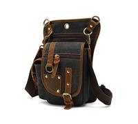 FANDARE Beintasche Herren Hüfttasche Brusttasche Canvas Beinbeutel Sling Bag Damen Sling Bag Schulranzen Umhängetasche Sporttasche für Motorrad Wandern Radfahren Schule Reise Joggen Daypacks Schwarz