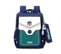 FANDARE Britischer Stil Kinderrucksäcke mit Federmäppchen Schultasche für Mädchen Junge Juniorrucksäcke Abenteuer-Tornister Schultasche Reflex-Rucksäcke Kids-Rucksack Schulranzen Seeblau
