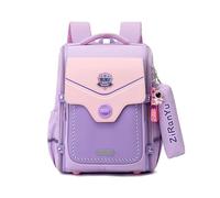 FANDARE Britischer Stil Kinderrucksäcke mit Federmäppchen Schultasche für Mädchen Junge Juniorrucksäcke Abenteuer-Tornister Schultasche Reflex-Rucksäcke Kids-Rucksack Schulranzen Lila