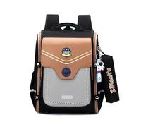 FANDARE Britischer Stil Kinderrucksäcke mit Federmäppchen Schultasche für Mädchen Junge Juniorrucksäcke Abenteuer-Tornister Schultasche Reflex-Rucksäcke Kids-Rucksack Schulranzen Schwarz
