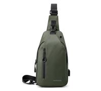 FANDARE Brusttasche Brustbeutel Herren Sling Crossbody Bag Umhängetasche Bodybag Männertasche Schultertasche Outdoor Trekkingrucksack mit Kopfhörerloch Reisetaschen Handgepäck Messenger Bag Armeegrün