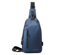 FANDARE Brusttasche Brustbeutel Herren Sling Crossbody Bag Umhängetasche Bodybag Männertasche Schultertasche Outdoor Trekkingrucksack mit Kopfhörerloch Reisetaschen Handgepäck Messenger Bag Dunkelblau