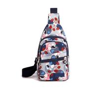 FANDARE Brusttasche Damen mit Kopfhörerloch Sling Crossbody Bag Vorderbrusttasche Wasserdichtes Schultertaschen Brustbeutel Brustbag Umhängetasche für Reise Schule Wandern
