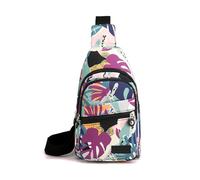 FANDARE Brusttasche Damen mit Kopfhörerloch Sling Crossbody Bag Vorderbrusttasche Wasserdichtes Schultertaschen Brustbeutel Brustbag Umhängetasche für Reise Schule Wandern