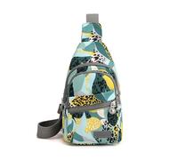 FANDARE Brusttasche Damen mit Kopfhörerloch Sling Crossbody Bag Vorderbrusttasche Wasserdichtes Schultertaschen Brustbeutel Brustbag Umhängetasche für Reise Schule Wandern