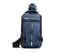 FANDARE Brusttasche für Herren Schultertasche Crossbody Bag mit USB-Ladenanschluss Sling Bag Umhängetaschen Verstellbare Schultergurte für Outdoor Radfahren Reisen Crossover Daypacks Nylon Dunkelblau