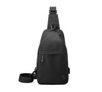 FANDARE Brusttasche Herren Messenger-Bags Umhängetasche Men Sling Bag mit Kopfhörerloch Schultertaschen Brustbeutel Tragtasche Brustgurt-Tasche für Reise Schule Wandern Wasserdichtes Nylon Schwarz