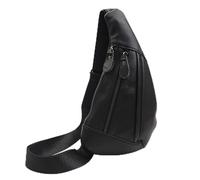 FANDARE Brusttasche Herren Schultertasche Leder Umhängetasche Bodybag Brustbeutel Sling Chest Crossbody Pack Geschäft Tagesrucksäcke für Männer Freien Reisen Wandern Joggen Schwarz