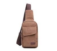 FANDARE Brusttasche Herren Schultertasche Sling Bag Rucksack 7.9 inch iPad Sling Bag Segeltuch Tasche Umhängetasche Sporttasche für Wandern,Abenteuer,Sport, Reisen und Joggen Braun
