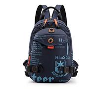 FANDARE Brusttasche Sling Bag Schulrucksack Sporttasche Herren Damen Schulranzen Umhängetaschen Crossover Rucksack Schultertasche Outdoor mit Kopfhörer-Loch & Abnehmbarer Schultergurt Blau