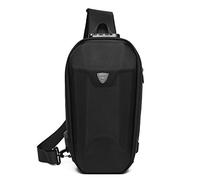 FANDARE Brusttasche Sling Rucksack Casual Daypacks mit USB für Herren Schultertasche Diebstahlsicherung Umhängetasche für Outdoor Sport Wandern Reisen Crossbody Bag Wasserdicht Polyester Schwarz