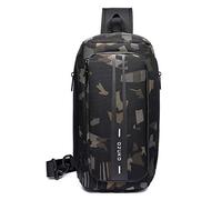 FANDARE Brusttasche Sling Rucksack Diebstahlsicherung Daypacks mit USB für Herren Damen Schultertasche Grosse Kapazität Umhängetasche für Outdoor Sport Wandern Radfahren Bergsteigen Reisen Camo
