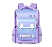 FANDARE Bunter Kinderrucksack Reflektierender Rucksack für Kinder Schulranzen Schulrucksack Jungs Mädchen Schulstart Rucksack für Grundschüler Schultasche Rucksäcke die 3. bis 6. Klasse Violett Blau