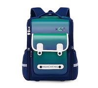 FANDARE Bunter Kinderrucksack Reflektierender Rucksack für Kinder Schulranzen Schulrucksack Jungs Mädchen Schulstart Rucksack Grundschüler Schultasche Rucksäcke die 3. bis 6. Klasse Königsblau Grün