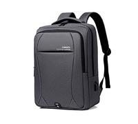FANDARE Business Rucksack Herren & Damen USB Ladeport Reisetasche mit Koffer Gurt 15.6 Zoll Laptop Wasserdicht Polyester Großes Fassungsvermögen für Reise und Beruf Grau