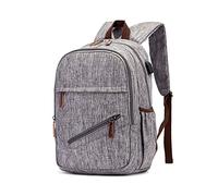 FANDARE Business Rucksack USB Ladeport 15.6 Zoll Laptop 22.5L Großes Fassungsvermögen Mehrere Fächer Wasserdichter Polyester Rücken Tasche Tragbar für Reise Outdoor Alltag Männer Frauen Grau