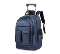 FANDARE Business Trolley Reiserucksack mit Rollen Handgepäck Koffer Groß Rolling 15.6 Zoll Laptop Rucksack Reisetasche mit Rädern Herren Laptoptasche Reisekoffer Aaktenkoffer für Schule Arbeit Blau
