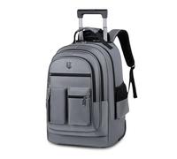 FANDARE Business Trolley Reiserucksack mit Rollen Handgepäck Koffer Groß Rolling 15.6 Zoll Laptop Rucksack Reisetasche mit Rädern Herren Laptoptasche Reisekoffer Aaktenkoffer für Schule Arbeit Grau