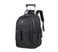 FANDARE Business Trolley Reiserucksack mit Rollen Handgepäck Koffer Groß Rolling 15.6 Zoll Laptop Rucksack Reisetasche mit Rädern Herren Laptoptasche Reisekoffer Aaktenkoffer für Schule Arbeit Schwarz