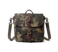 FANDARE Camo Umhängetasche Herren Segeltuch Schultertaschen Crossbody Messenger Handy Umhängetasche Männerhandtasche Arbeit Schulranzen Outdoor Reise Party Stadttasche Wasserdicht City Bag Dunkelgrün