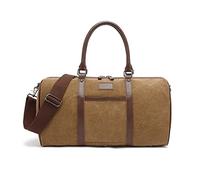 FANDARE Canvas Reisetasche Große Sporttasche Schultertasche Tote Handtasche Männer Weekender Tasche Duffle Bag für Frauen Männer Crossbody Bag Braun