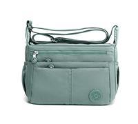 FANDARE Casual Schultertasche Damen Leichte Umhängetasche Wasserdicht Nylon für Sporttasche Arbeitstasche Reise Freizeit Crossbody Bag Grün