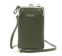 FANDARE Crossbody Tasche Damen Handy Umhängetasche Frauen Handytasche zum Umhängen Schultertasche PU Leder Portemonnaie Geldbörse mit Kartenfächer Mädchen Handtaschen Grün