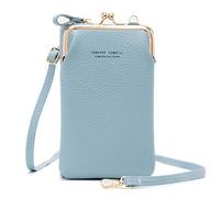 FANDARE Crossbody Tasche Damen Handy Umhängetasche Frauen Handytasche zum Umhängen Schultertasche PU Leder Portemonnaie Geldbörse mit Kartenfächer Mädchen Handtaschen Blau