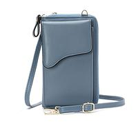 FANDARE Crossbody Tasche Damen Handy Umhängetasche Handytasche zum Umhängen Schultertasche PU Leder Portemonnaie Geldbörse mit Kartenfächer Mädchen Handtaschen Blau