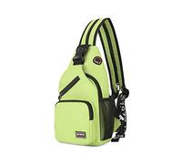 FANDARE Damen Brusttasche Klein Rucksack mit Kopfhörerloch Sling Bag Mädchen Schultertasche Crossbody Umhängetasche Reisen Wandern Sport Daypack Dauerhaft Polyester Hellgrün A