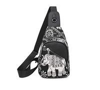 FANDARE Damen Brusttasche Mode Sling Bag Rucksack Mädchen Schultertasche Crossbody Umhängetasche Reisen Wandern Sport Fitness Daypack Dauerhaft Oxford-Stoff Elefant