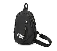 FANDARE Damen Brusttasche Umhängetasche Crossbody Bag Wasserabweisend Leicht 2-Farben-Design für Alltag Reisen Beruf Fashion Minimalistisch Schwarz