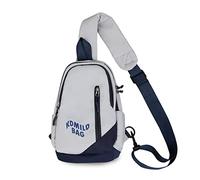 FANDARE Damen Brusttasche Umhängetasche Crossbody Bag Wasserabweisend Leicht 2-Farben-Design für Alltag Reisen Beruf Fashion Minimalistisch Grau mit Blau