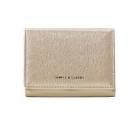 FANDARE Damen Geldbeutel Abendtasche Veganes Leder Geldbörse Funkelndes Perlmutt Portemonnaie mit 7 Kartenfächern Elegante Abendhandtasche für Business, Reise, Abend Wallet Gold